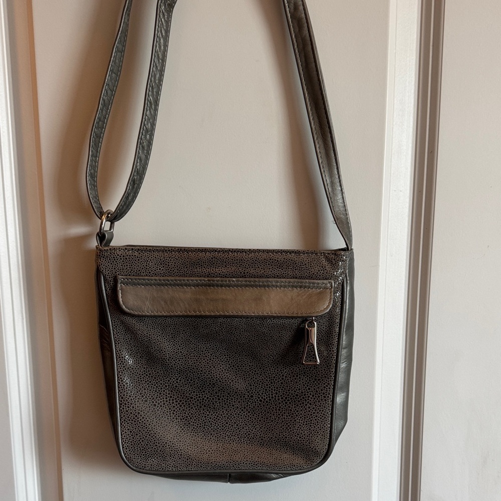 Elegant Metallic Silver Leather Mini Bag